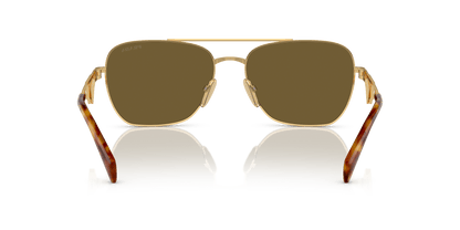 Prada Sunglasses Gold-Dark Brown | PRADA PR A50S Gold-Dark Brown