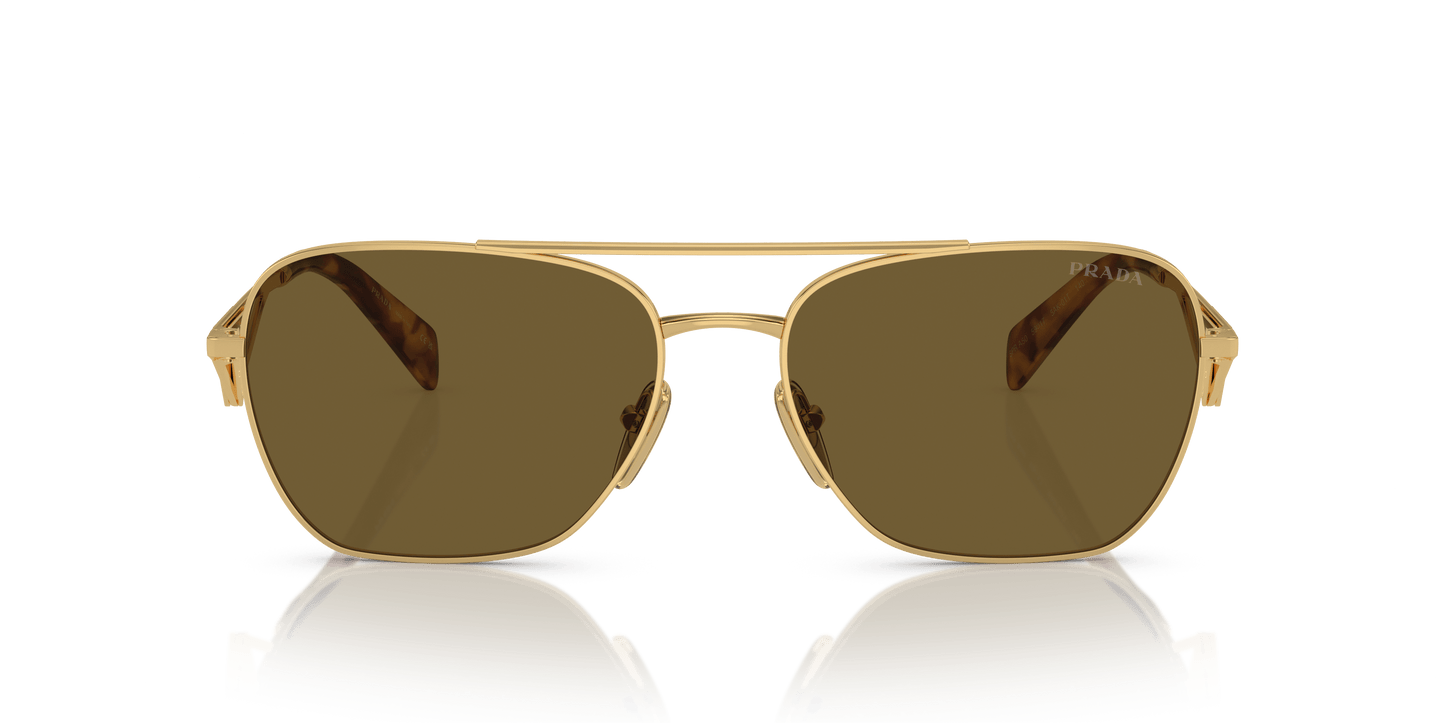 Prada Sunglasses Gold-Dark Brown | PRADA PR A50S Gold-Dark Brown