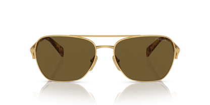 Prada Sunglasses Gold-Dark Brown | PRADA PR A50S Gold-Dark Brown