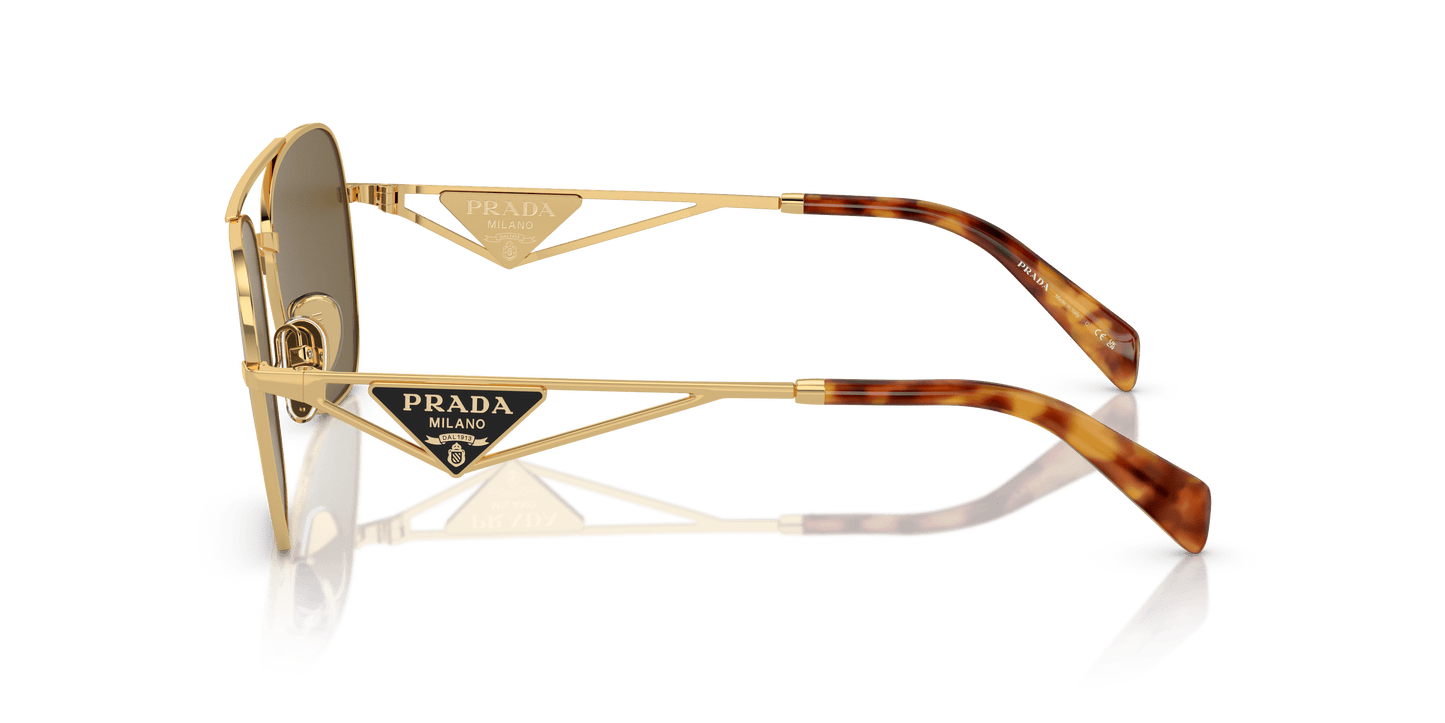 Prada Sunglasses Gold-Dark Brown | PRADA PR A50S Gold-Dark Brown