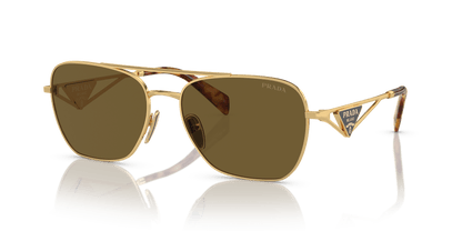 Prada Sunglasses Gold-Dark Brown | PRADA PR A50S Gold-Dark Brown
