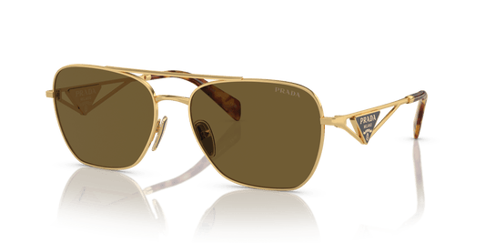 Prada Sunglasses Gold-Dark Brown | PRADA PR A50S Gold-Dark Brown
