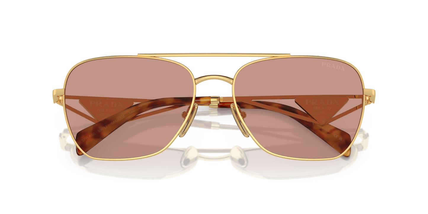 Prada Sunglasses Gold-Dark Violet | PRADA PR A50S Gold-Dark Violet