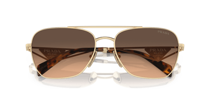 Prada Sunglasses Pale Gold-Brown Gradient Grey | PRADA PR A50S Pale Gold-Brown Gradient Grey