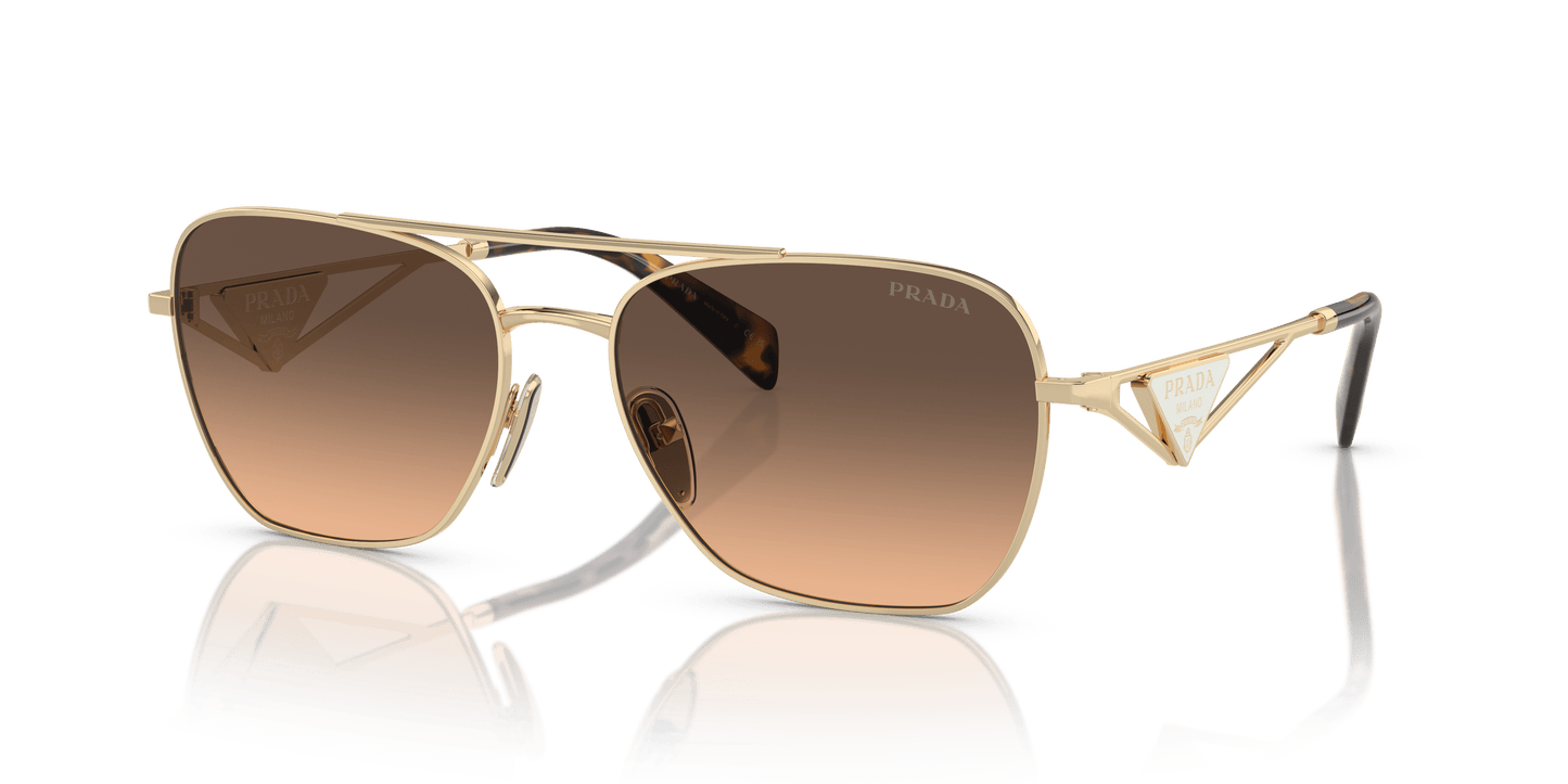 Prada Sunglasses Pale Gold-Brown Gradient Grey | PRADA PR A50S Pale Gold-Brown Gradient Grey