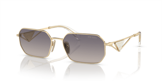 Prada Sunglasses Pale Gold-Gradient Blue Mirror Silver | PRADA PR A51S Pale Gold-Gradient Blue Mirror Silver