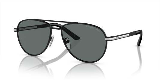 Prada PR A54S Matte Black-Dark Grey Polar Sunglasses