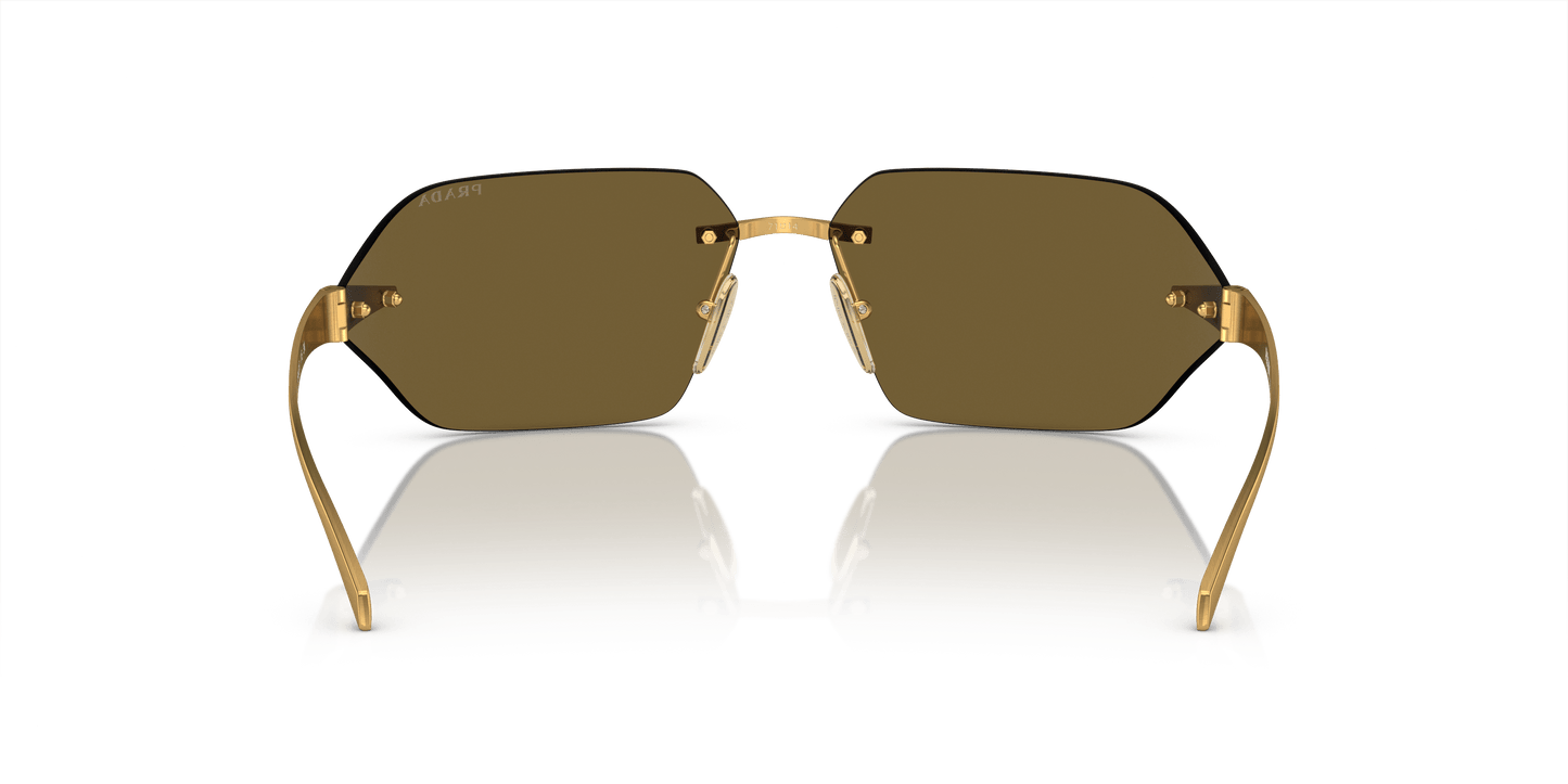 Prada Sunglasses Satin Yellow Gold-Dark Brown | PRADA PR A55S Satin Yellow Gold-Dark Brown