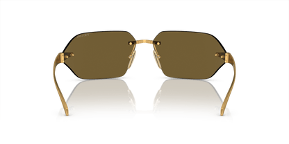 Prada Sunglasses Satin Yellow Gold-Dark Brown | PRADA PR A55S Satin Yellow Gold-Dark Brown