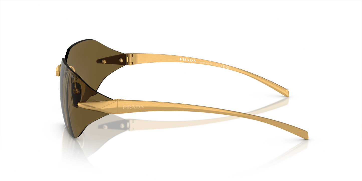 Prada Sunglasses Satin Yellow Gold-Dark Brown | PRADA PR A55S Satin Yellow Gold-Dark Brown