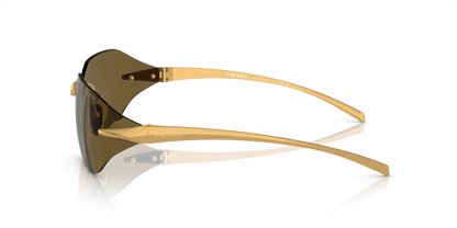 Prada Sunglasses Satin Yellow Gold-Dark Brown | PRADA PR A55S Satin Yellow Gold-Dark Brown