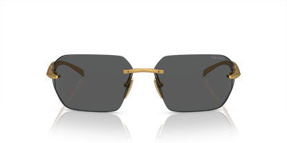 Prada Sunglasses Satin Yellow Gold-Dark Grey | PRADA PR A56S Satin Yellow Gold-Dark Grey