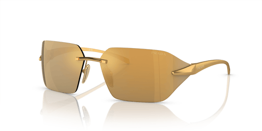 Prada Sunglasses Yellow Gold-Brown Mirror Multilayer Gold | PRADA PR A56S Satin Yellow Gold-Brown Mirror Multilayer Gold