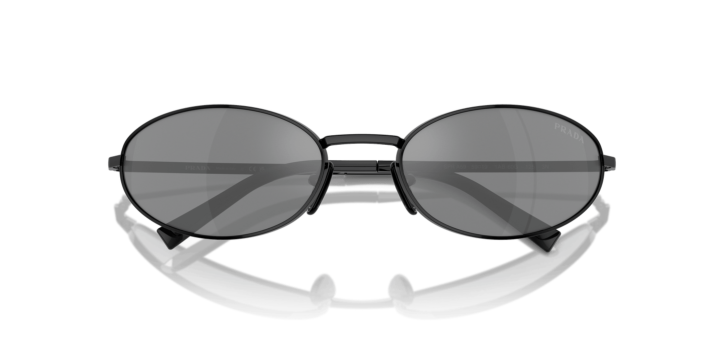 Prada Sunglasses Black-Grey Mirror Silver | PRADA PR A59S Black-Grey Mirror Silver