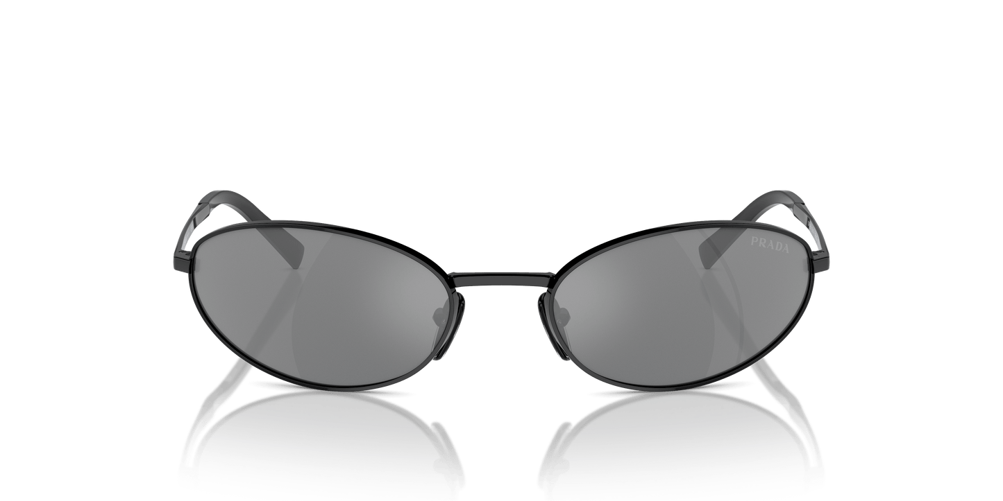 Prada Sunglasses Black-Grey Mirror Silver | PRADA PR A59S Black-Grey Mirror Silver