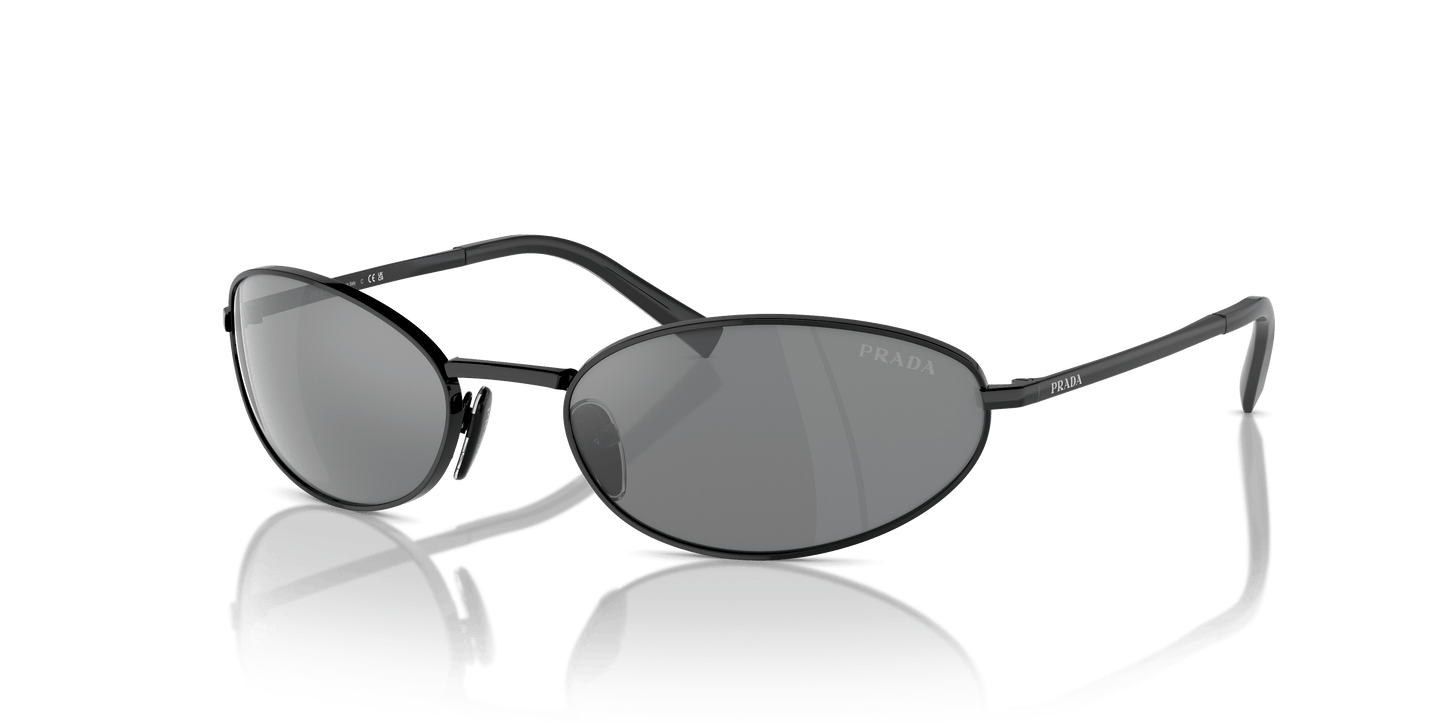 Prada Sunglasses Black-Grey Mirror Silver | PRADA PR A59S Black-Grey Mirror Silver