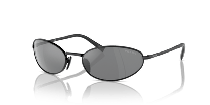 Prada Sunglasses Black-Grey Mirror Silver | PRADA PR A59S Black-Grey Mirror Silver