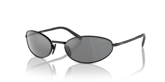Prada Sunglasses Black-Grey Mirror Silver | PRADA PR A59S Black-Grey Mirror Silver