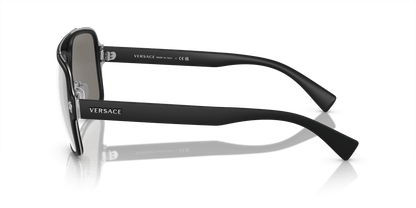 Versace Sunglasses Black-Light Grey Mirror Silver | Versace VE2199 Black-Light Grey Mirror Silver