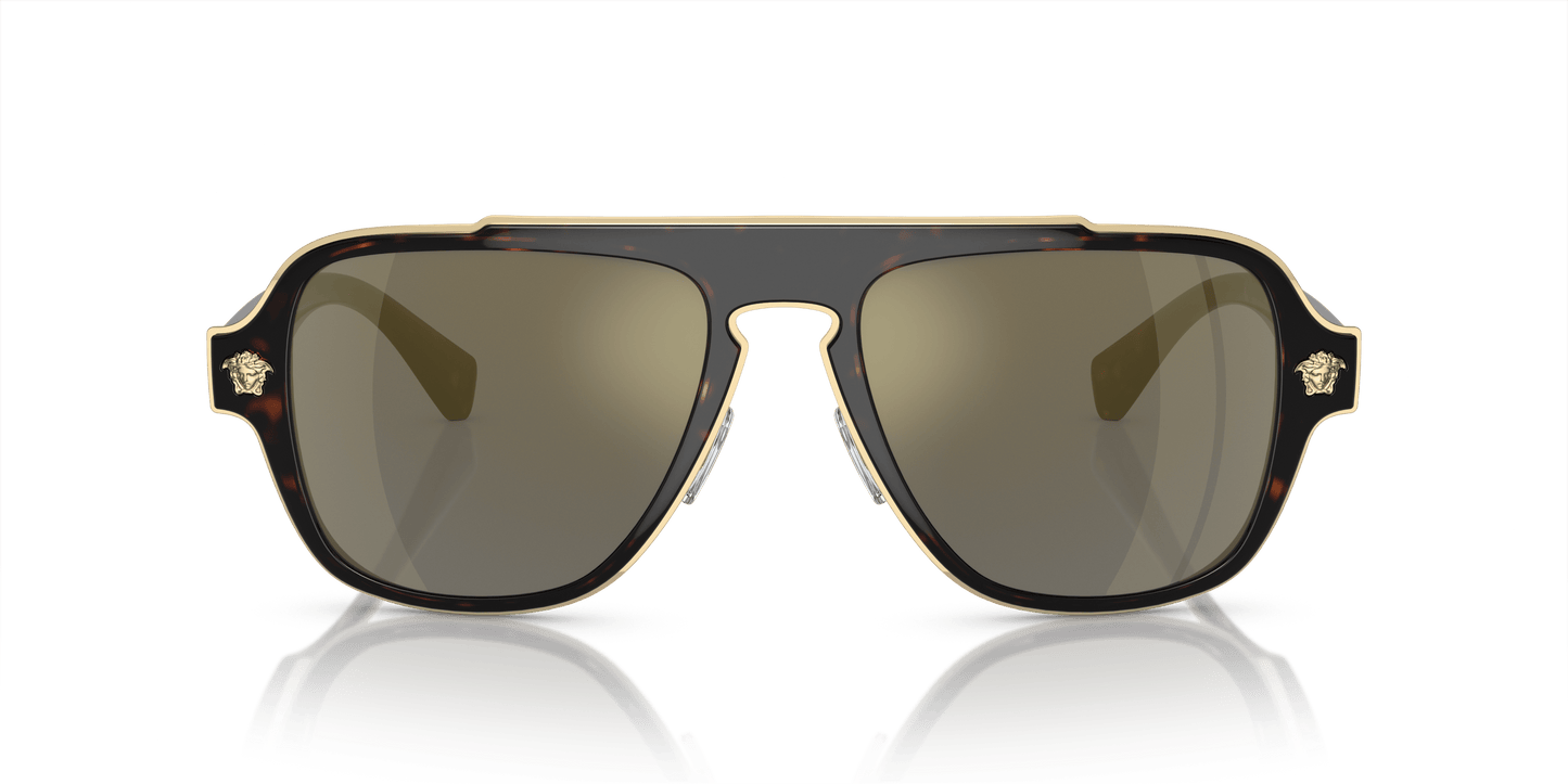 Versace Havana-Dark Grey Mirror Gold Sunglasses | Versace VE2199 Havana-Dark Grey Mirror Gold