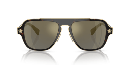 Versace Havana-Dark Grey Mirror Gold Sunglasses | Versace VE2199 Havana-Dark Grey Mirror Gold