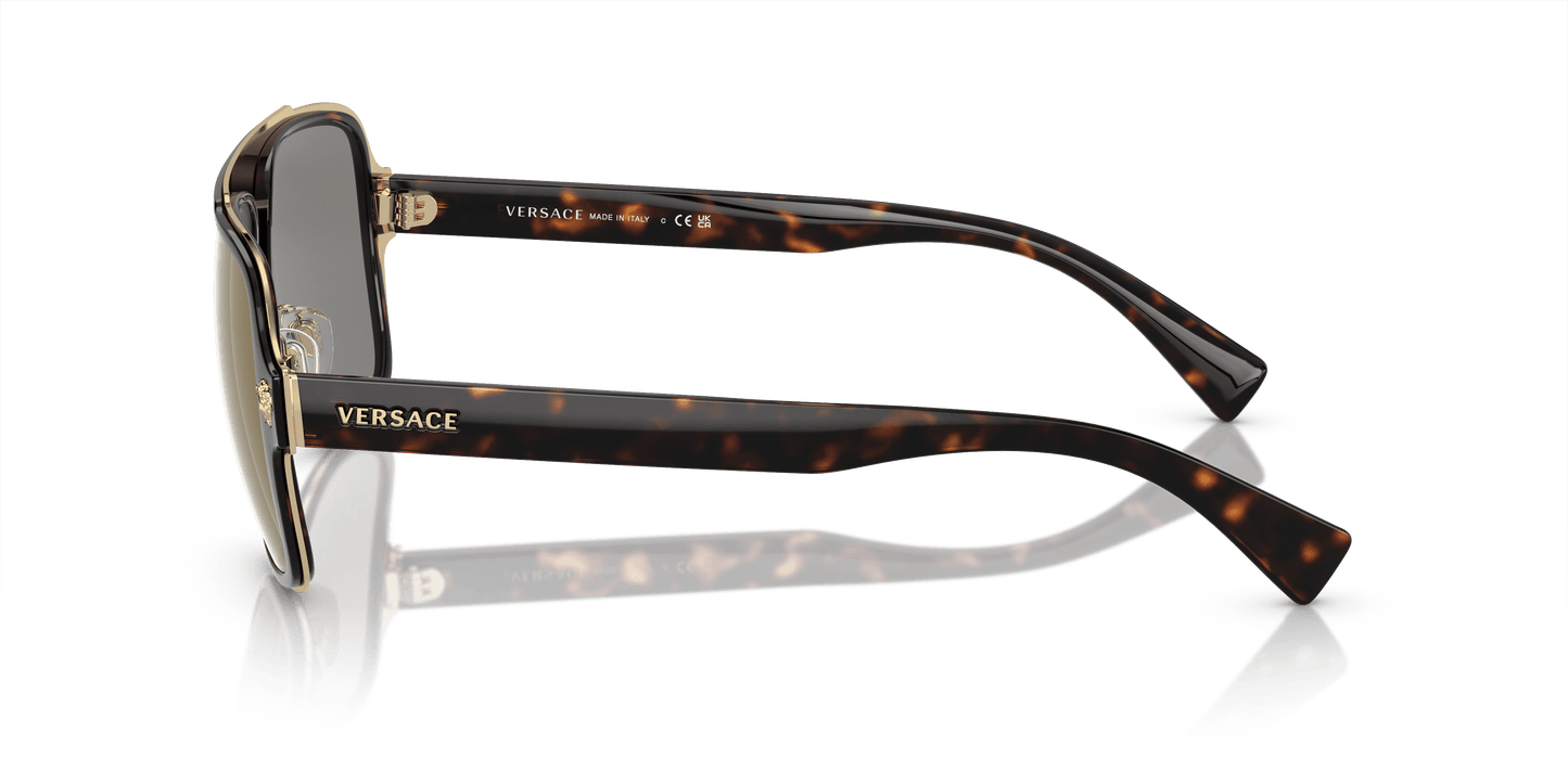 Versace Havana-Dark Grey Mirror Gold Sunglasses | Versace VE2199 Havana-Dark Grey Mirror Gold