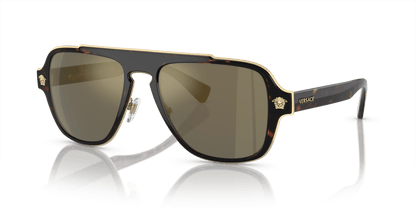 Versace Havana-Dark Grey Mirror Gold Sunglasses | Versace VE2199 Havana-Dark Grey Mirror Gold