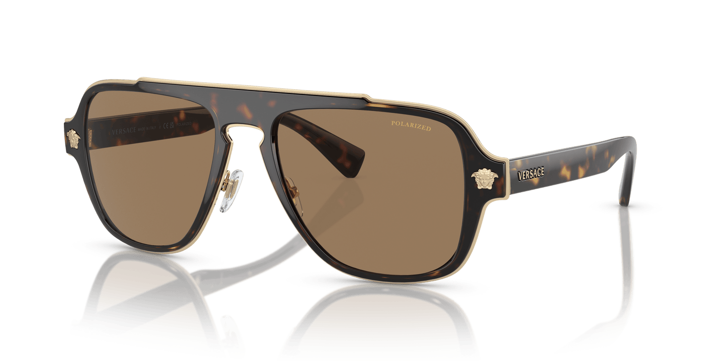משקפי שמש של ורסאצ'ה הוואנה-כתום | Versace VE2199 Havana-Orange