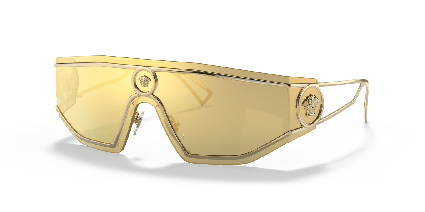 משקפי שמש של ורסאצ'ה מראה זהב-חום זהב | Versace VE2226 Gold-Brown Mirror Gold