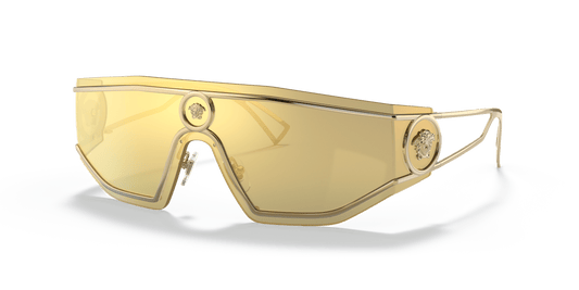 משקפי שמש של ורסאצ'ה מראה זהב-חום זהב | Versace VE2226 Gold-Brown Mirror Gold