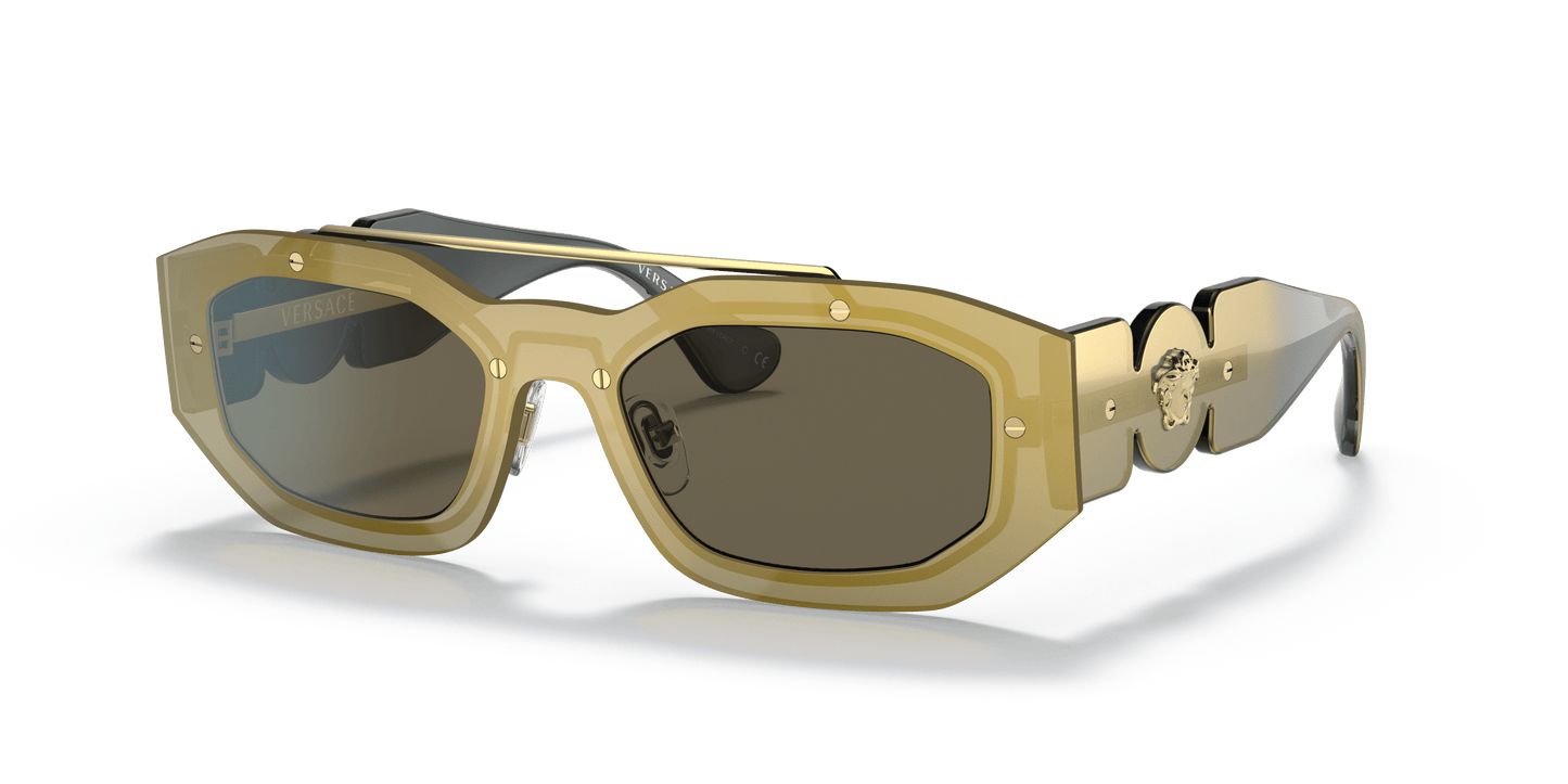 Versace Sunglasses Biggie Transparent Brown Mirror Gold-Brown | Versace VE2235 Biggie Transparent Brown Mirror Gold-Brown