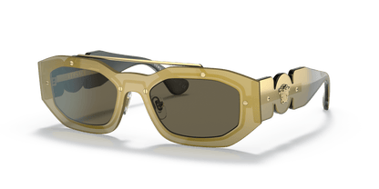 Versace Sunglasses Biggie Transparent Brown Mirror Gold-Brown | Versace VE2235 Biggie Transparent Brown Mirror Gold-Brown