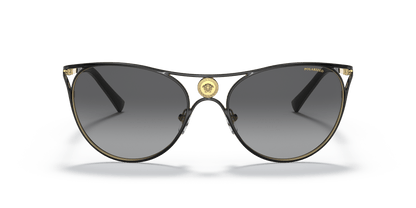 Versace Sunglasses Black/Gold-Polar Grey Gradient | Versace VE2237 Black/Gold-Polar Grey Gradient