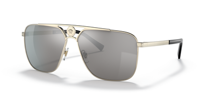 Versace Sunglasses Pale Gold-Light Grey Mirror Silver | Versace VE2238 Pale Gold-Light Grey Mirror Silver