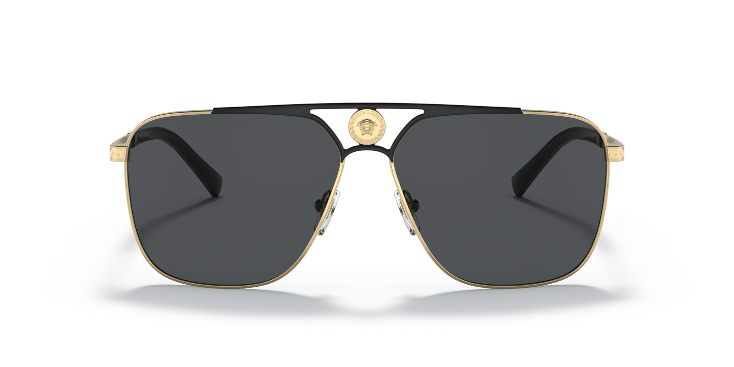 משקפי שמש של ורסאצ'ה זהב/מט שחור-אפור כהה | Versace VE2238 Gold/Matte Black-Dark Grey