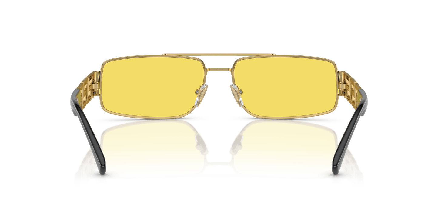 משקפי שמש של ורסאצ'ה זהב-צהוב מראה אדום | Versace VE2257 Gold-Yellow Mirror Red