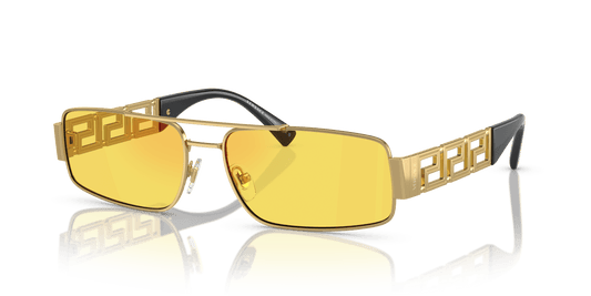 משקפי שמש של ורסאצ'ה זהב-צהוב מראה אדום | Versace VE2257 Gold-Yellow Mirror Red