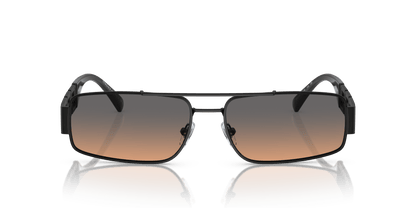 Versace Matte Black-Orange Gradient Light Grey Sunglasses | Versace VE2257 Matte Black-Orange Gradient Light Grey