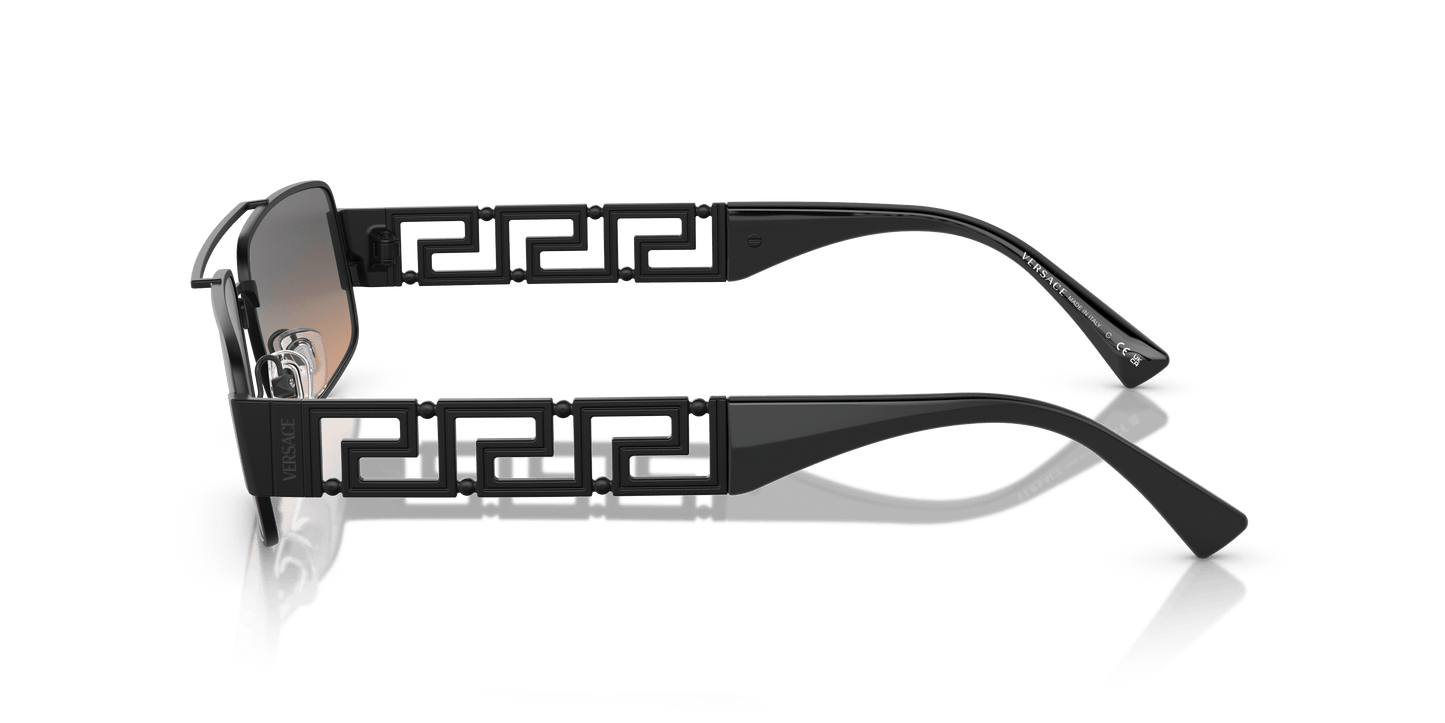 Versace Matte Black-Orange Gradient Light Grey Sunglasses | Versace VE2257 Matte Black-Orange Gradient Light Grey