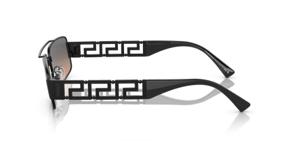 Versace Matte Black-Orange Gradient Light Grey Sunglasses | Versace VE2257 Matte Black-Orange Gradient Light Grey