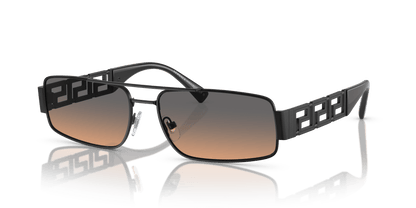 Versace Matte Black-Orange Gradient Light Grey Sunglasses | Versace VE2257 Matte Black-Orange Gradient Light Grey
