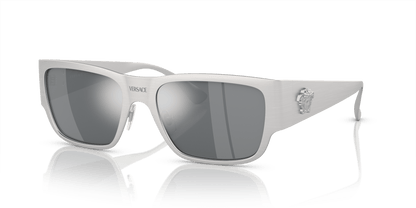 Versace Sunglasses Silver-Light Grey Black | Versace VE2262 Silver-Light Grey Mirror Black