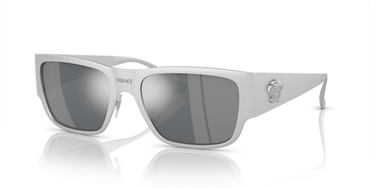 Versace Sunglasses Silver-Light Grey Black | Versace VE2262 Silver-Light Grey Mirror Black