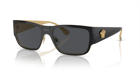 משקפי שמש של ורסאצ'ה שחור-אפור כהה | Versace VE2262 Black-Dark Grey