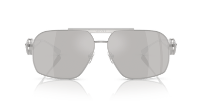 משקפי שמש ורסאצ'ה מראה כסף-אפור בהיר כסף | Versace VE2269 Silver-Light Grey Mirror Silver