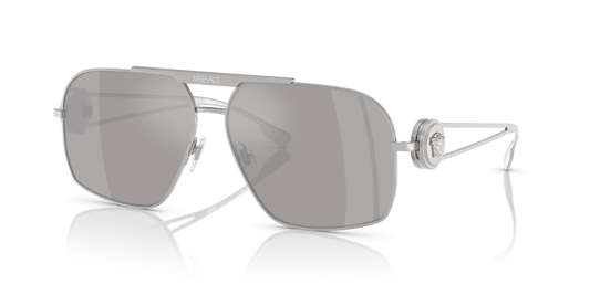 משקפי שמש ורסאצ'ה מראה כסף-אפור בהיר כסף | Versace VE2269 Silver-Light Grey Mirror Silver