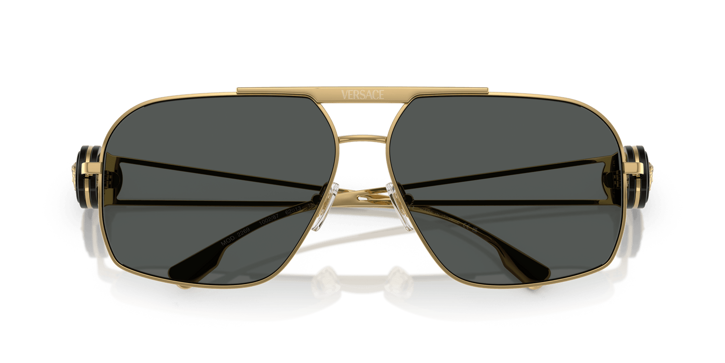 משקפי שמש של ורסאצ'ה זהב-אפור כהה | VERSACE VE2269 Gold-Dark Grey