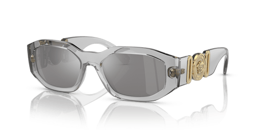 Versace Sunglasses Transparent Grey-Light Grey Mirror Silver | Versace VE4361 Biggie Transparent Grey-Light Grey Mirror Silver