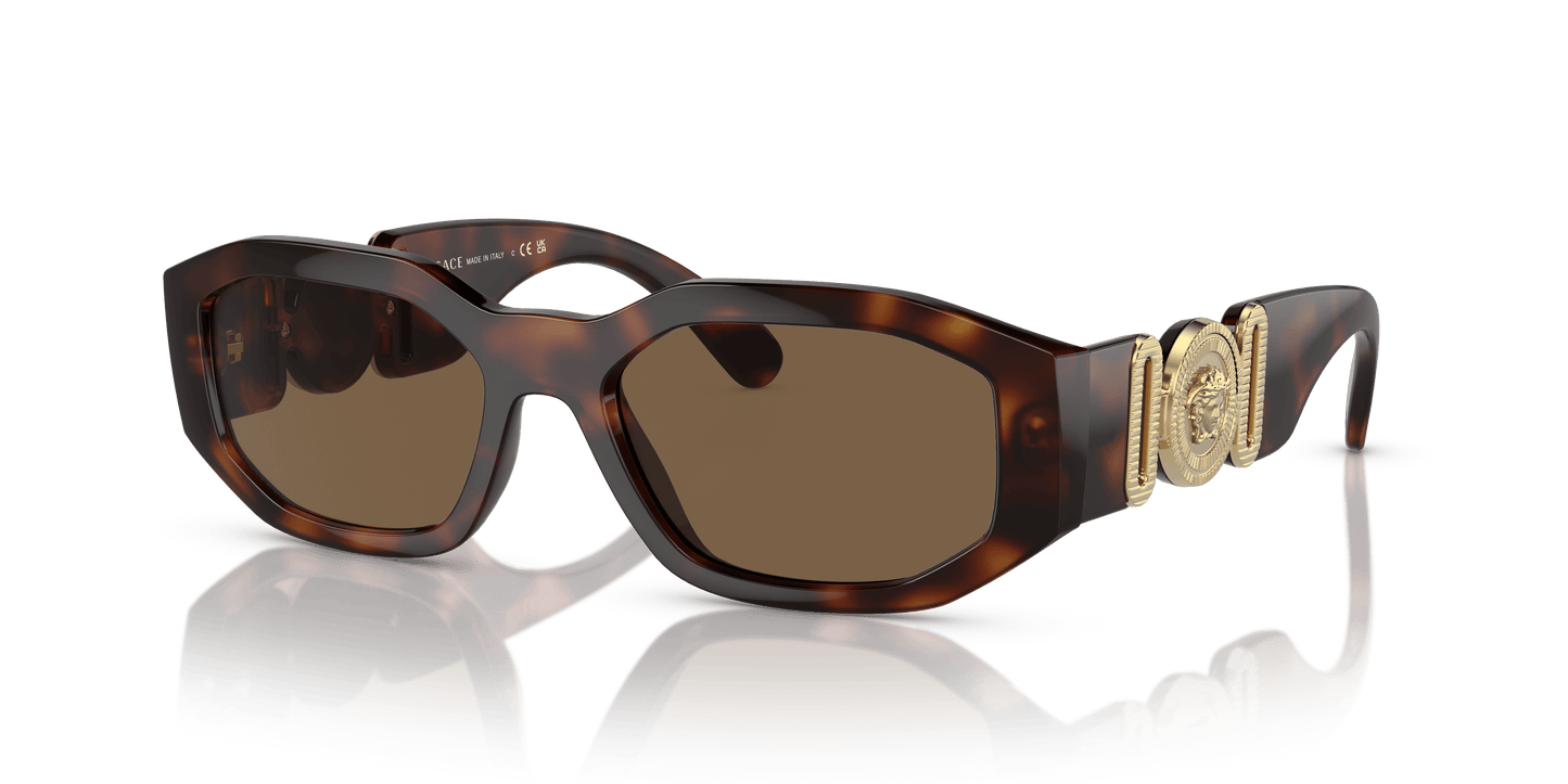משקפי שמש של ורסאצ'ה הוואנה-חום כהה | Versace VE4361 Biggie Havana-Dark Brown