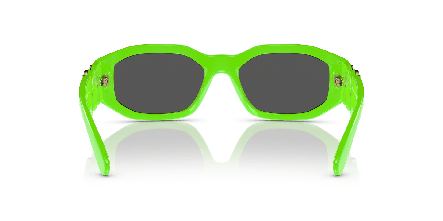 משקפי שמש של ורסאצ'ה ירוק פלואו-אפור כהה | Versace VE4361 Biggie Green Fluo-Dark Grey